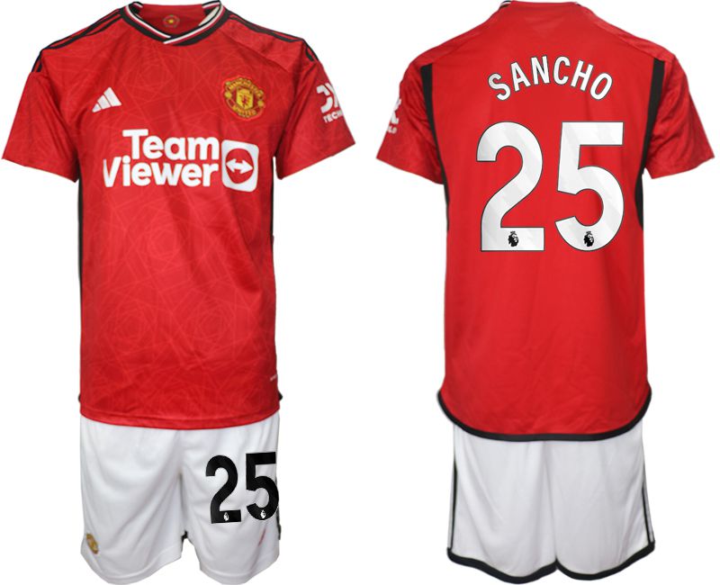 Men 2023-2024 Club Manchester United home red #25 Soccer Jersey->->Soccer Club Jersey